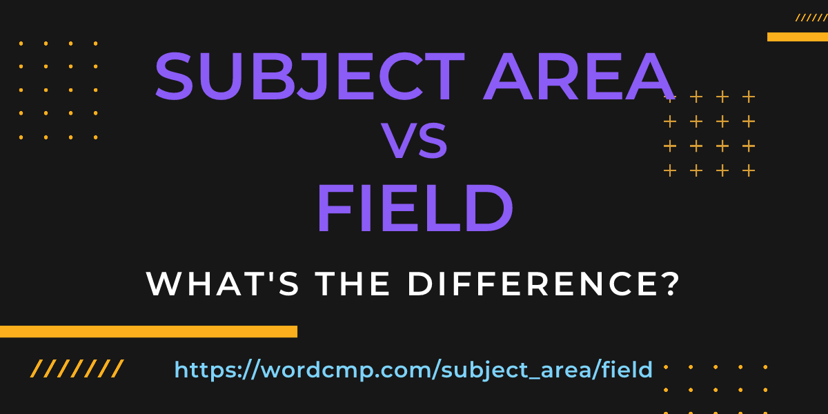 Difference between subject area and field