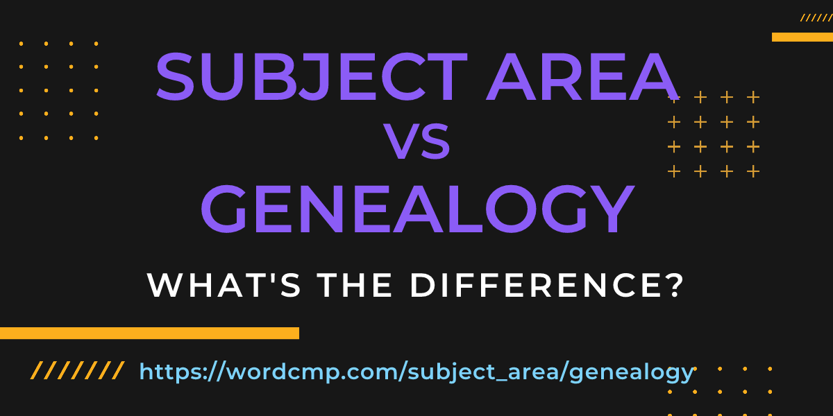 Difference between subject area and genealogy