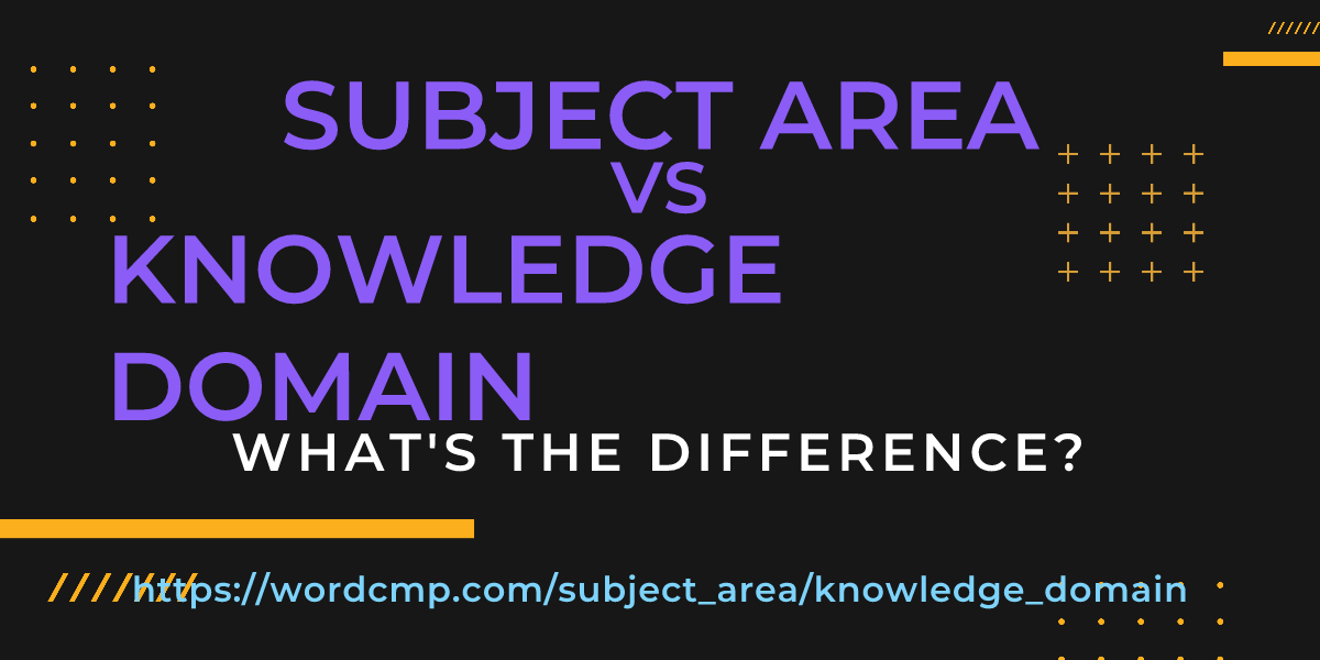 Difference between subject area and knowledge domain