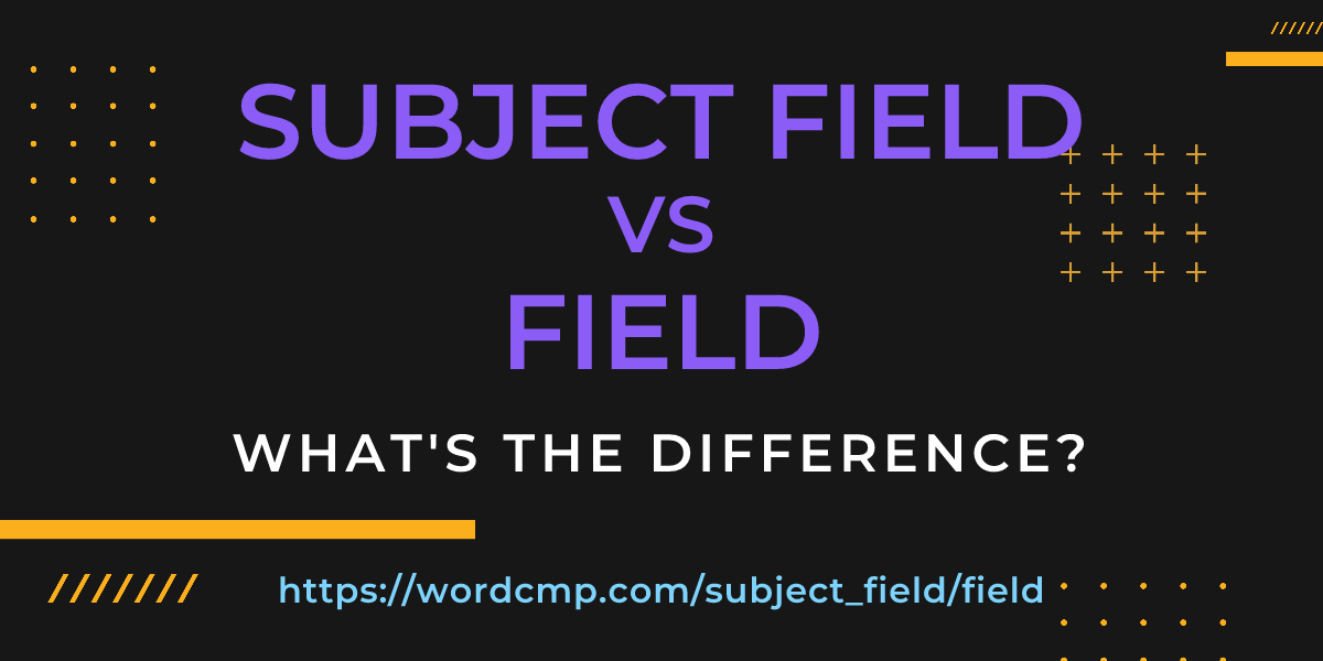 Difference between subject field and field