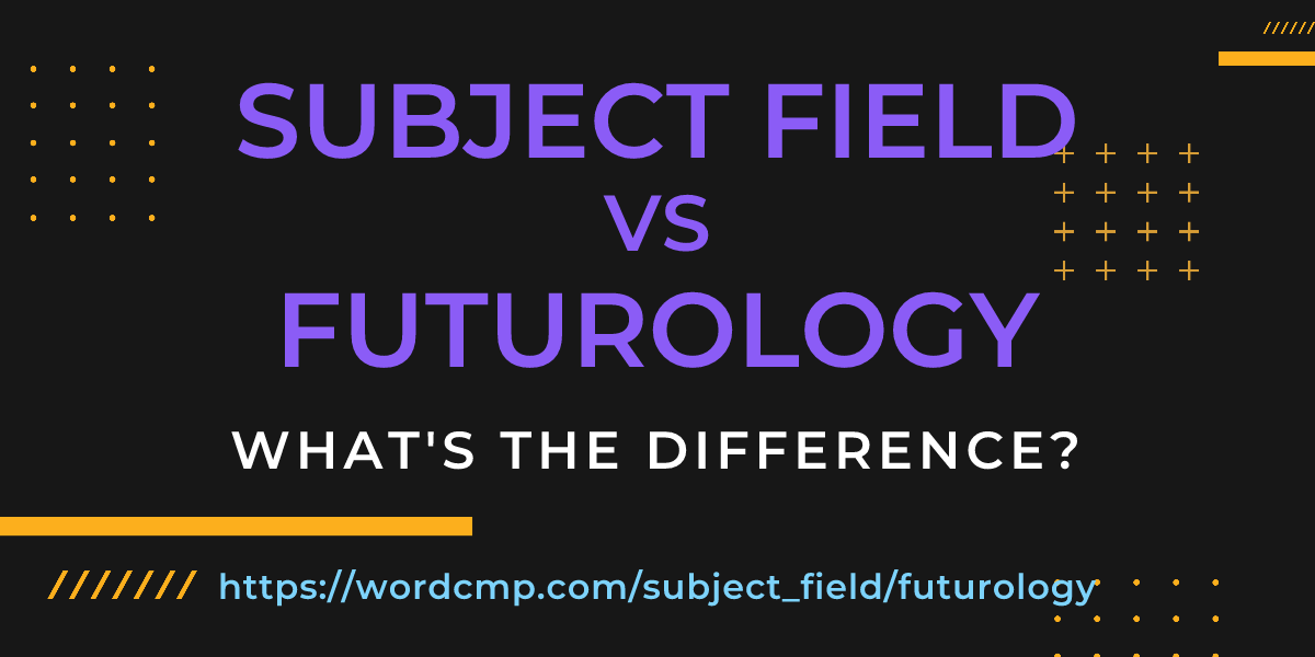 Difference between subject field and futurology