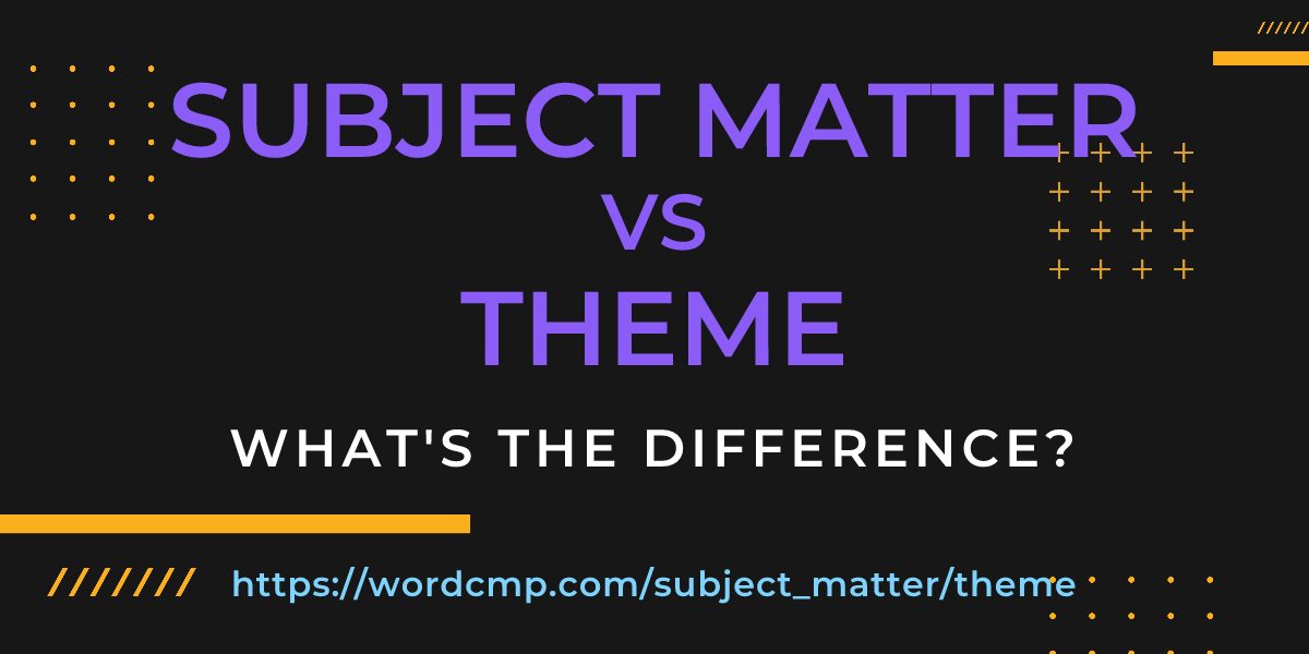 Difference between subject matter and theme