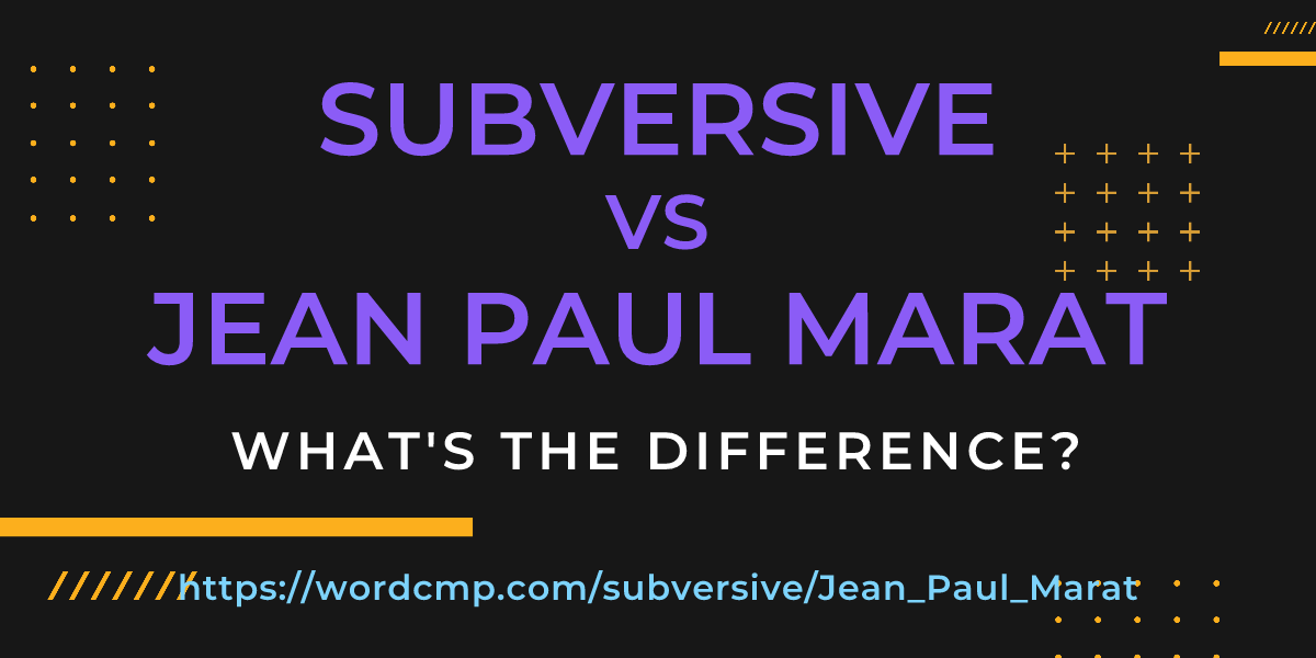 Difference between subversive and Jean Paul Marat