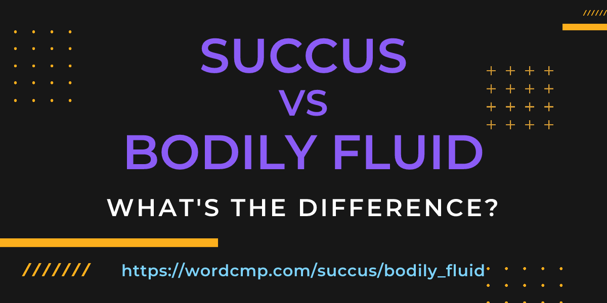 Difference between succus and bodily fluid
