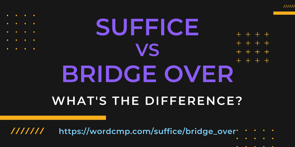 Difference between suffice and bridge over