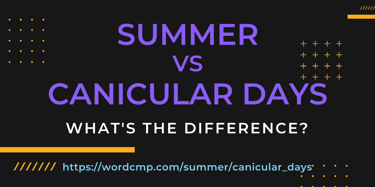 Difference between summer and canicular days