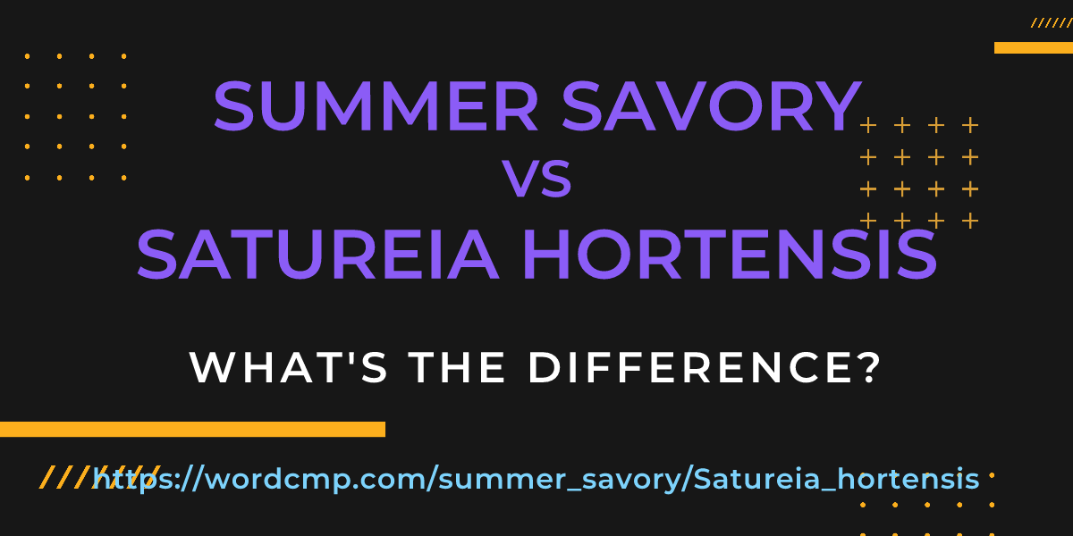 Difference between summer savory and Satureia hortensis