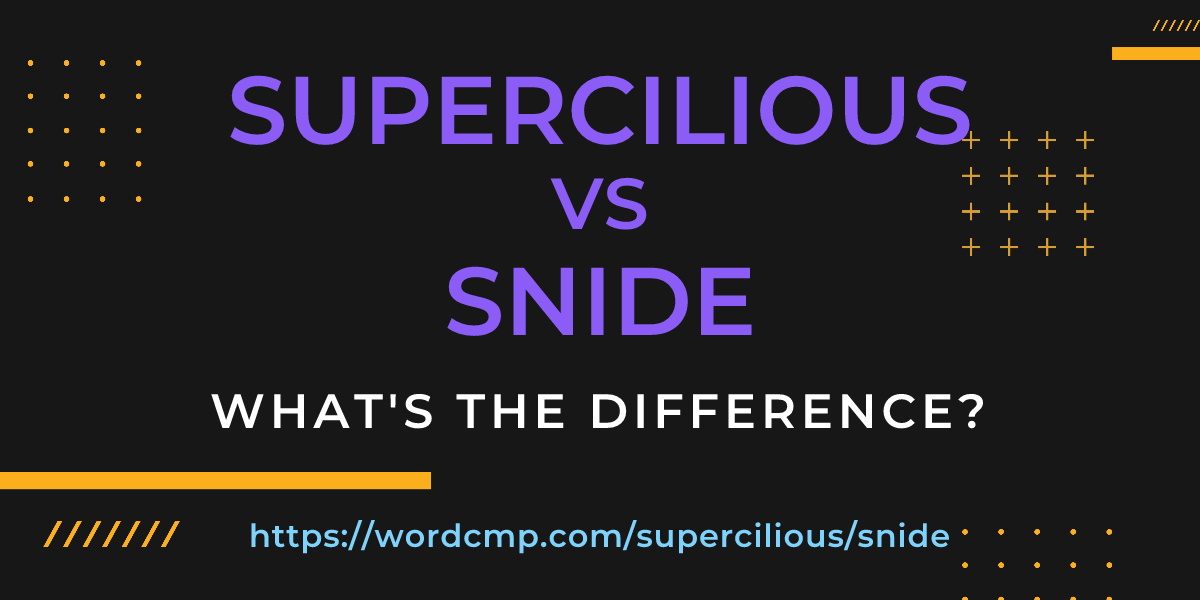 Difference between supercilious and snide