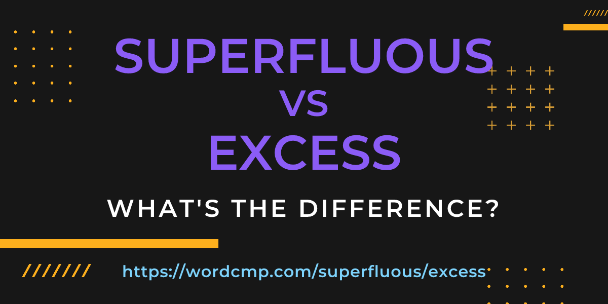Difference between superfluous and excess