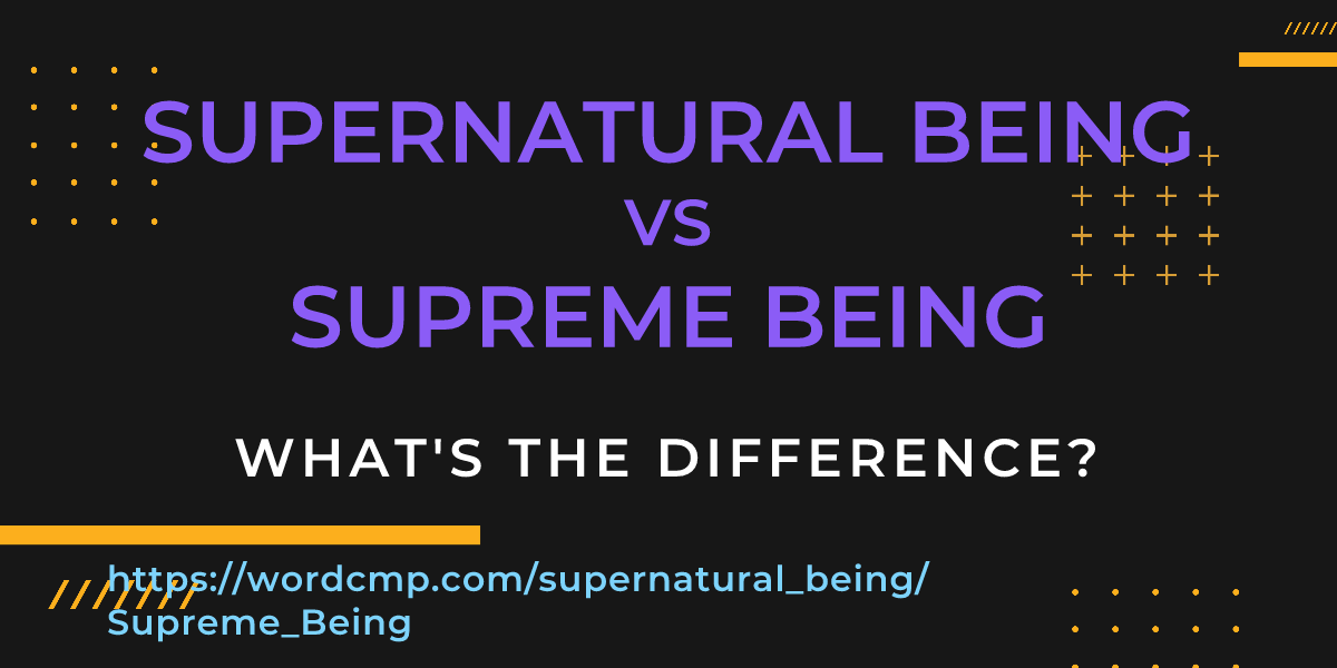 Difference between supernatural being and Supreme Being