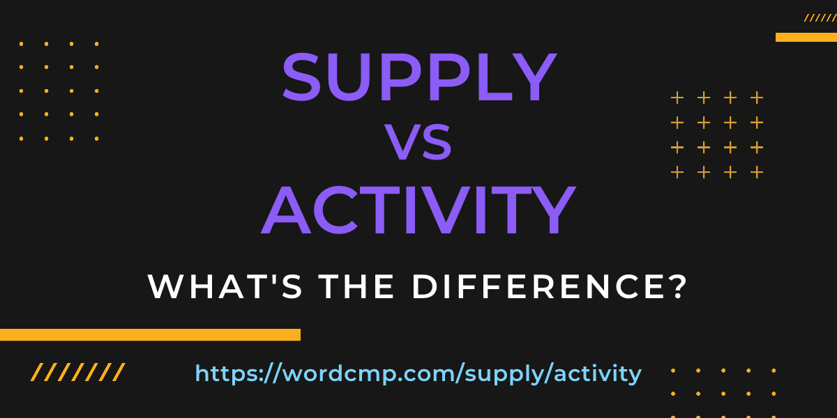 Difference between supply and activity