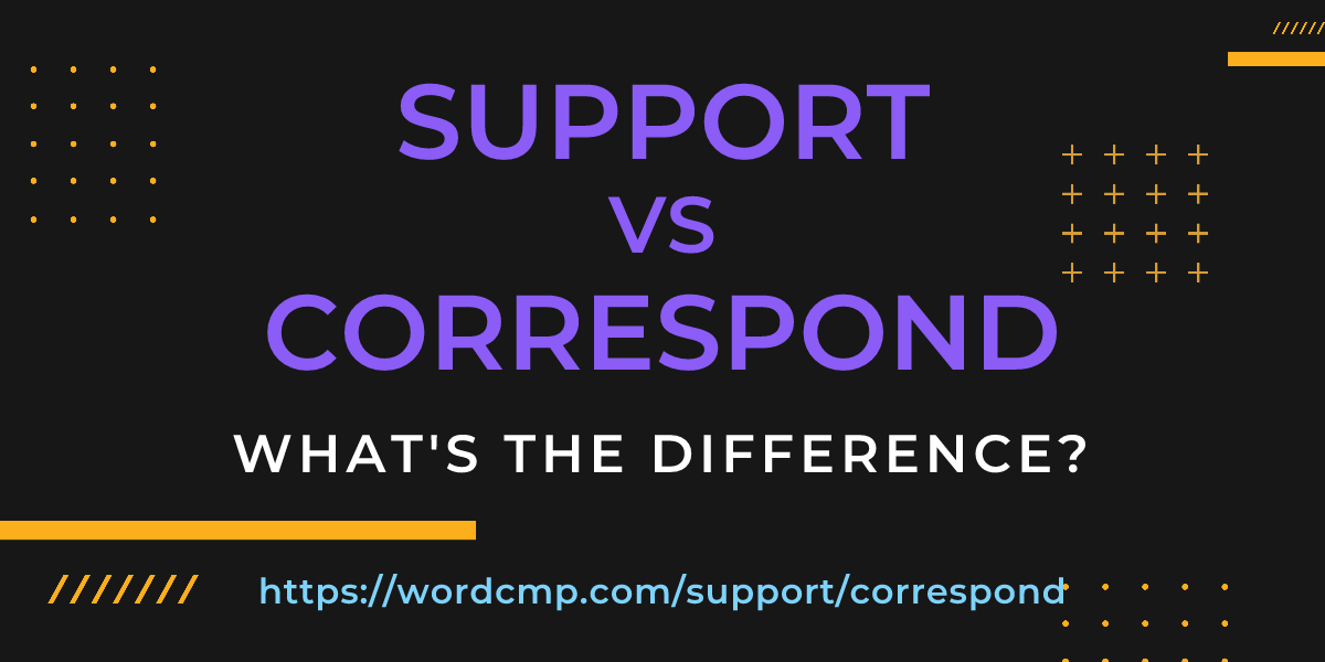 Difference between support and correspond