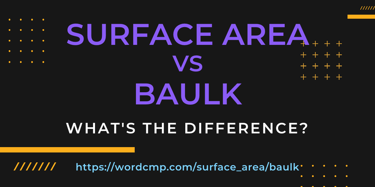 Difference between surface area and baulk