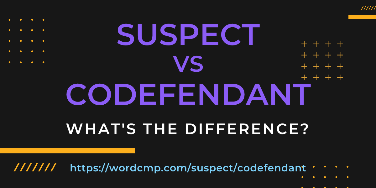 Difference between suspect and codefendant