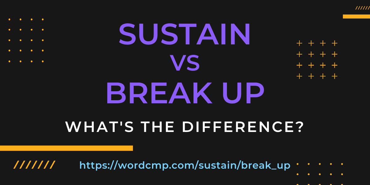 Difference between sustain and break up