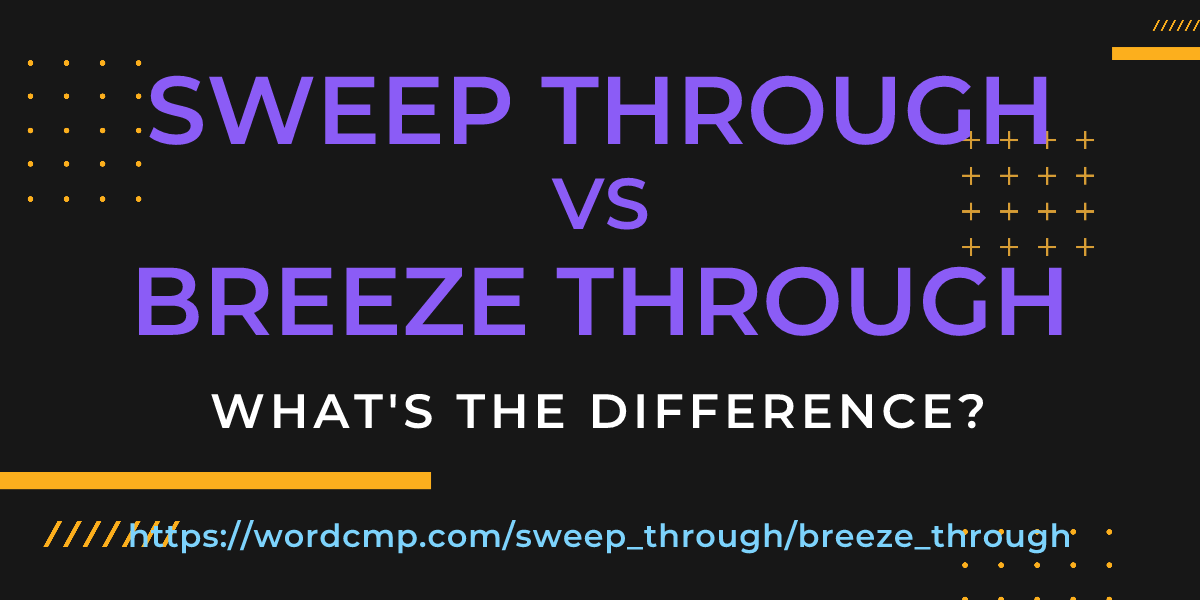 Difference between sweep through and breeze through