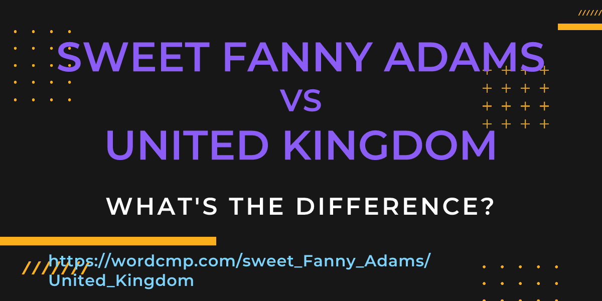 Difference between sweet Fanny Adams and United Kingdom