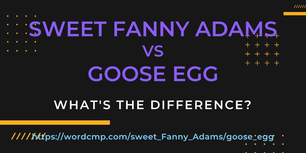 Difference between sweet Fanny Adams and goose egg