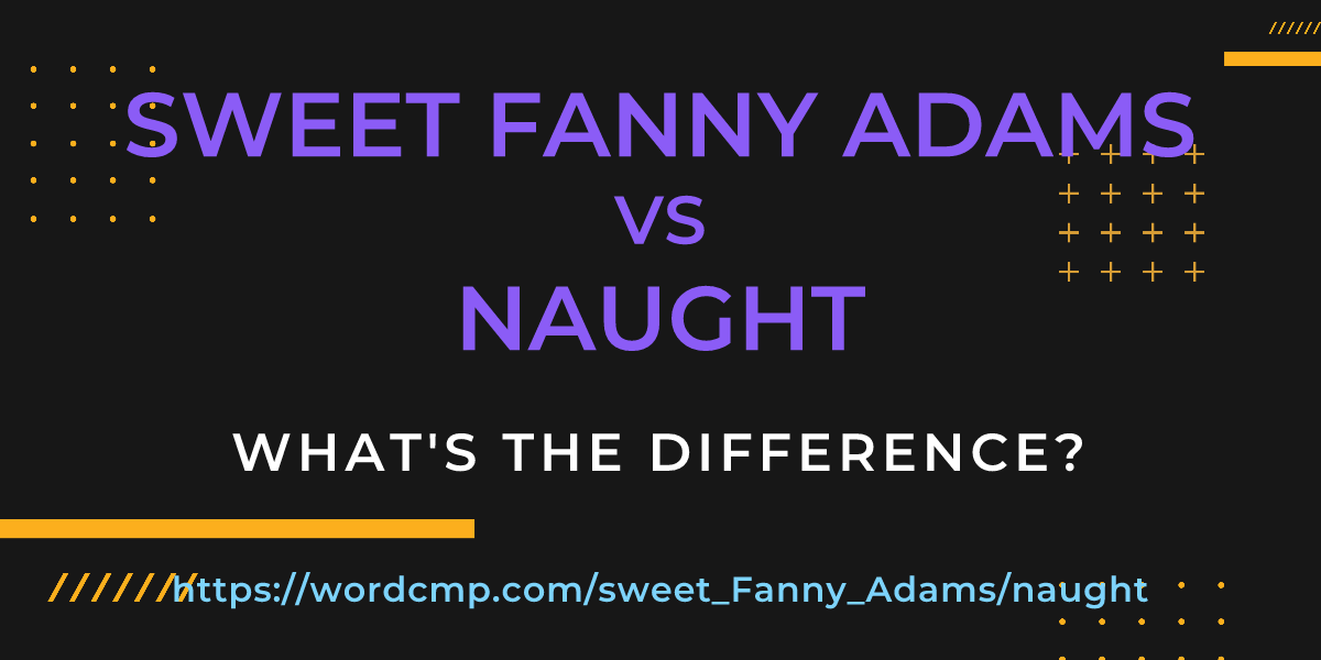 Difference between sweet Fanny Adams and naught
