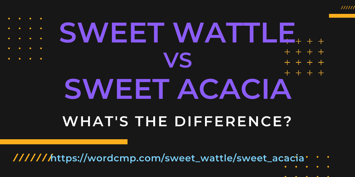 Difference between sweet wattle and sweet acacia