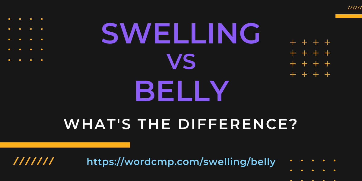 Difference between swelling and belly