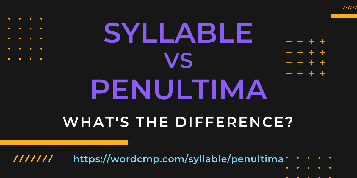 Difference between syllable and penultima