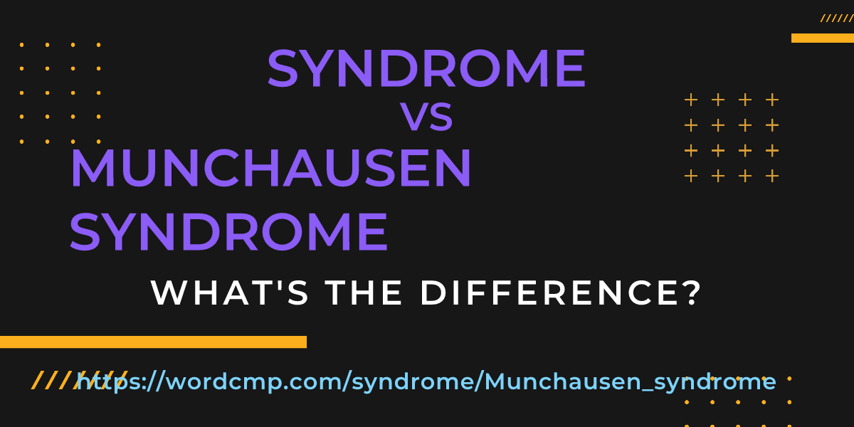 Difference between syndrome and Munchausen syndrome