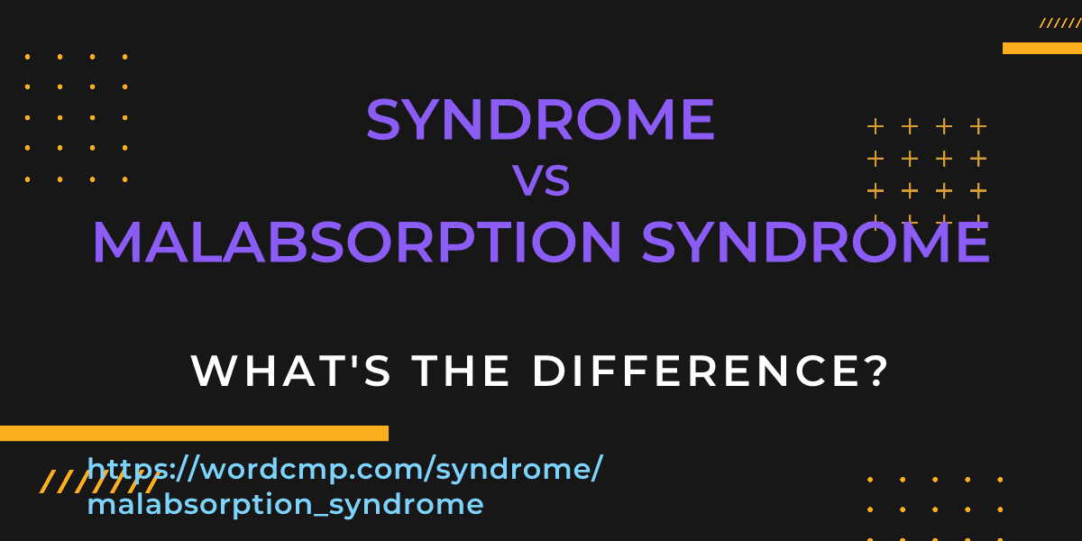 Difference between syndrome and malabsorption syndrome