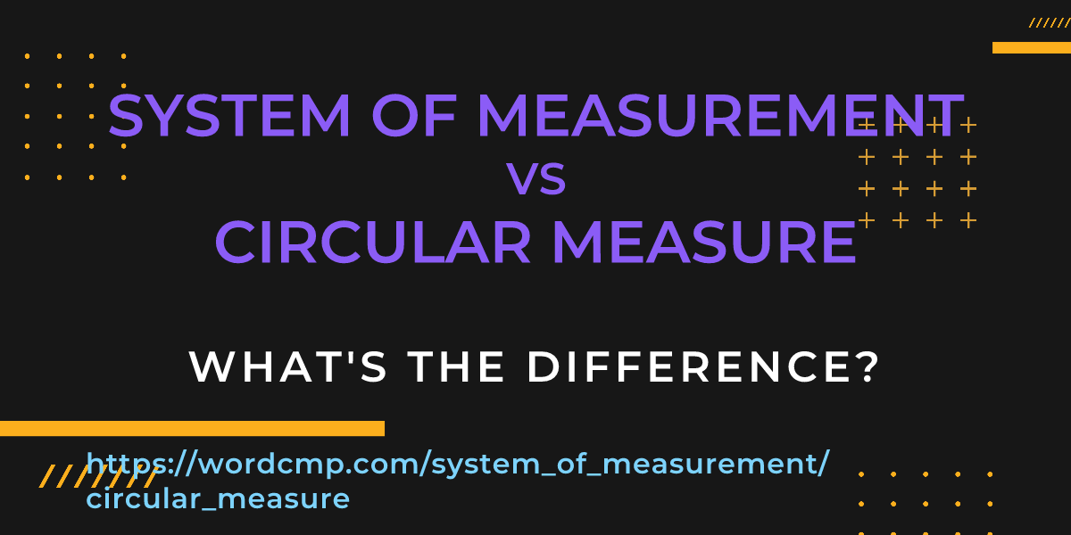 Difference between system of measurement and circular measure