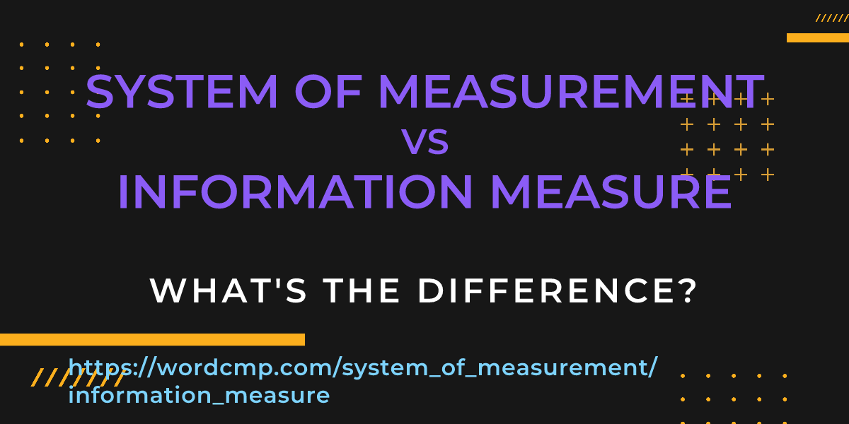 Difference between system of measurement and information measure
