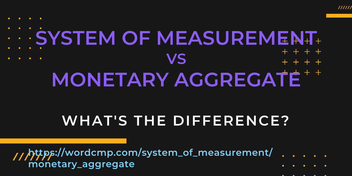 Difference between system of measurement and monetary aggregate