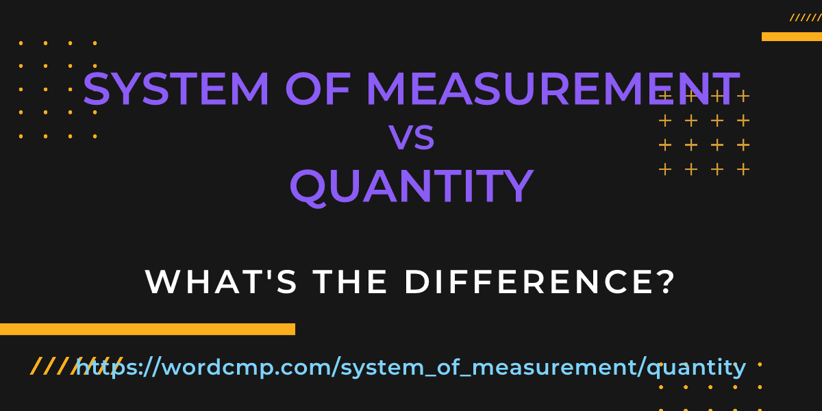 Difference between system of measurement and quantity