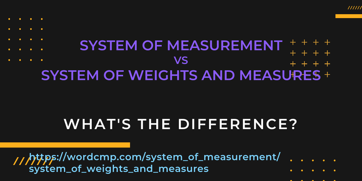 Difference between system of measurement and system of weights and measures
