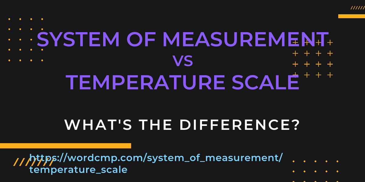 Difference between system of measurement and temperature scale