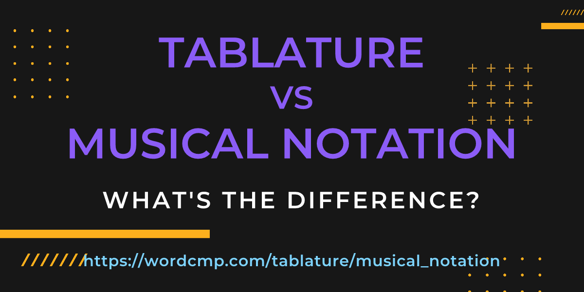 Difference between tablature and musical notation