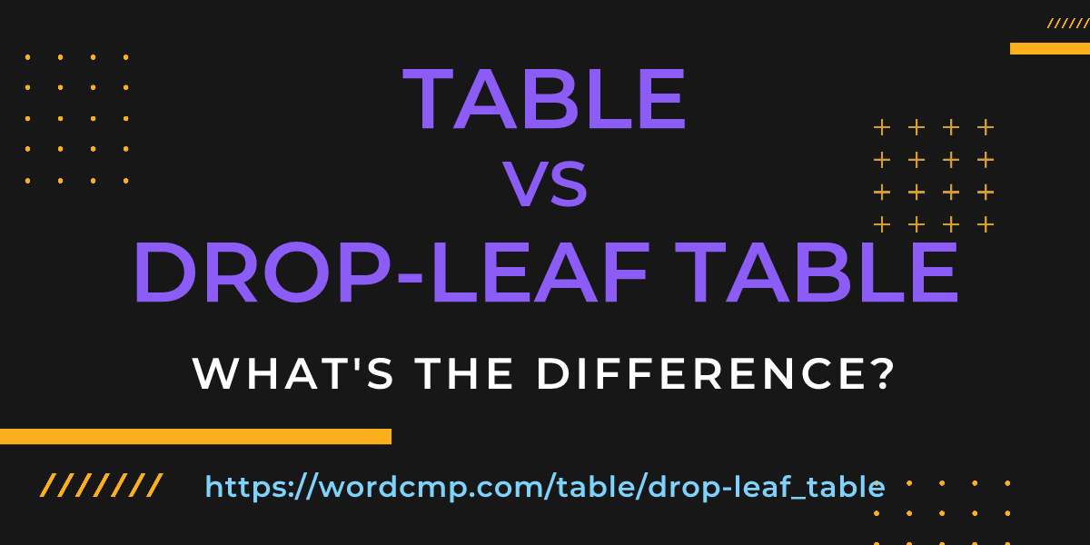 Difference between table and drop-leaf table