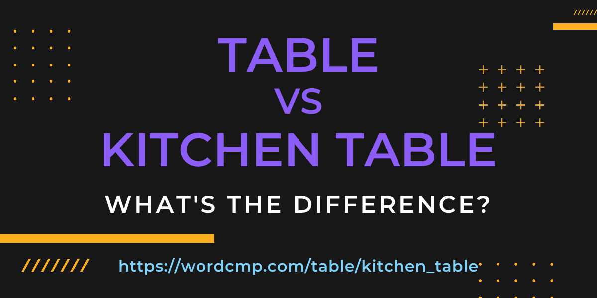 Difference between table and kitchen table