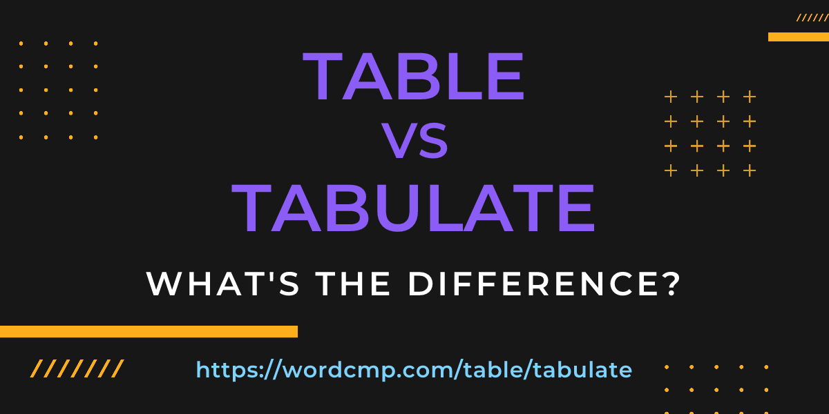 Difference between table and tabulate