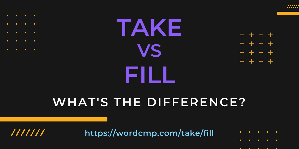 Difference between take and fill