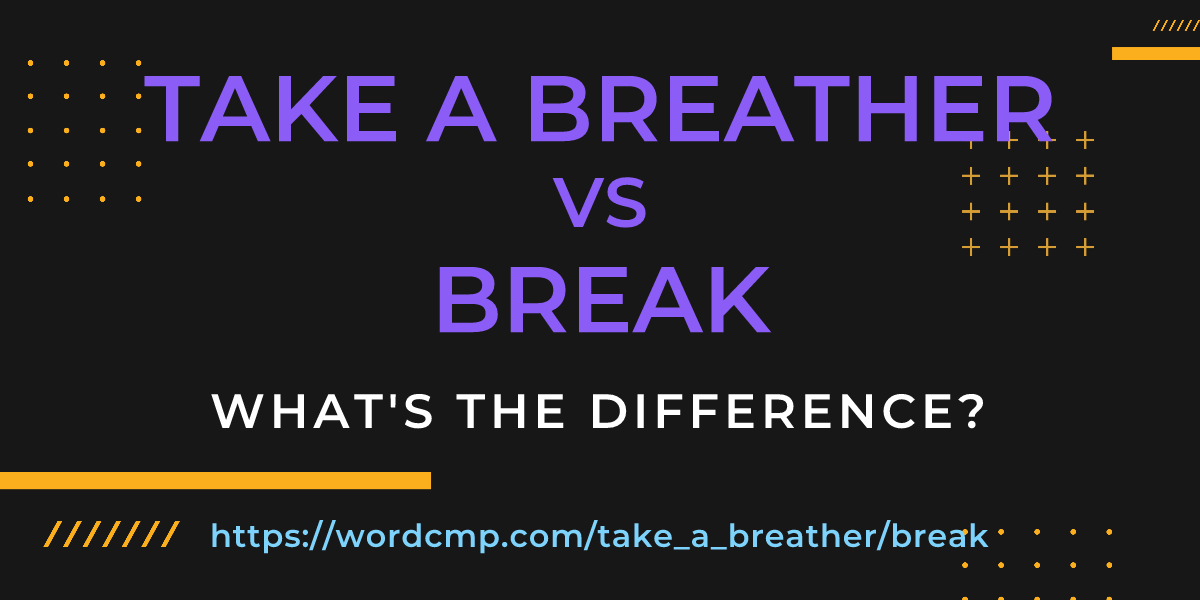 Difference between take a breather and break