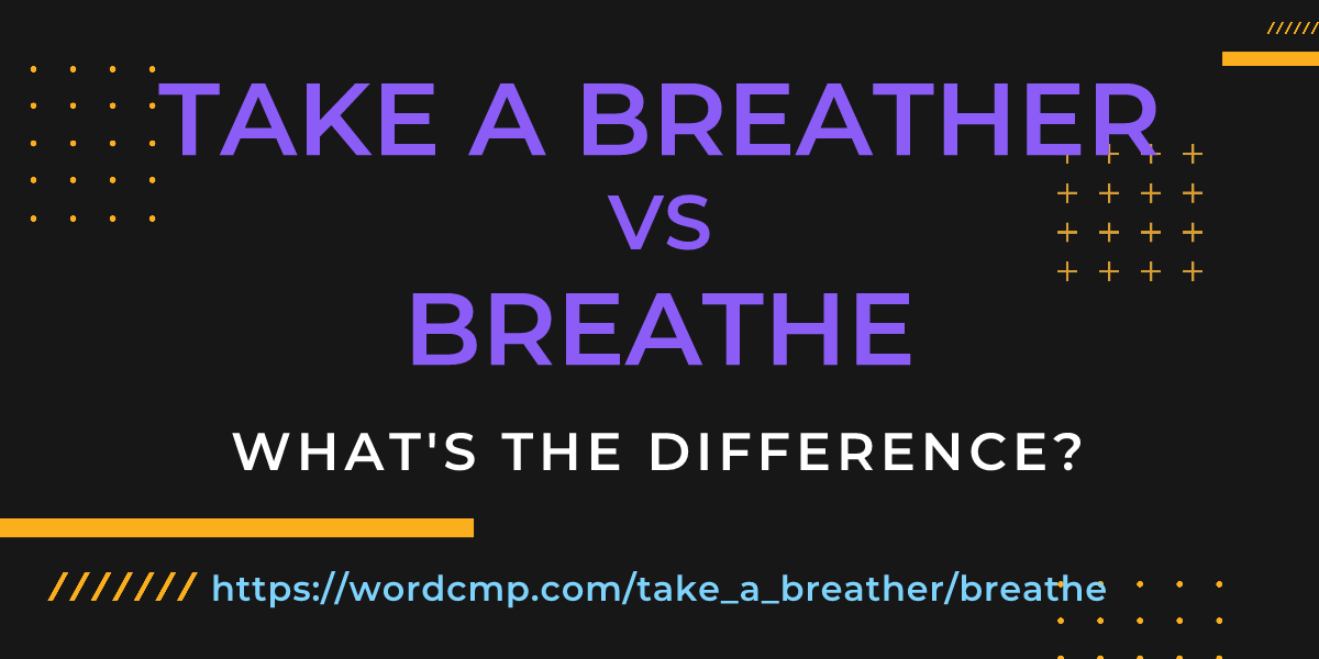 Difference between take a breather and breathe