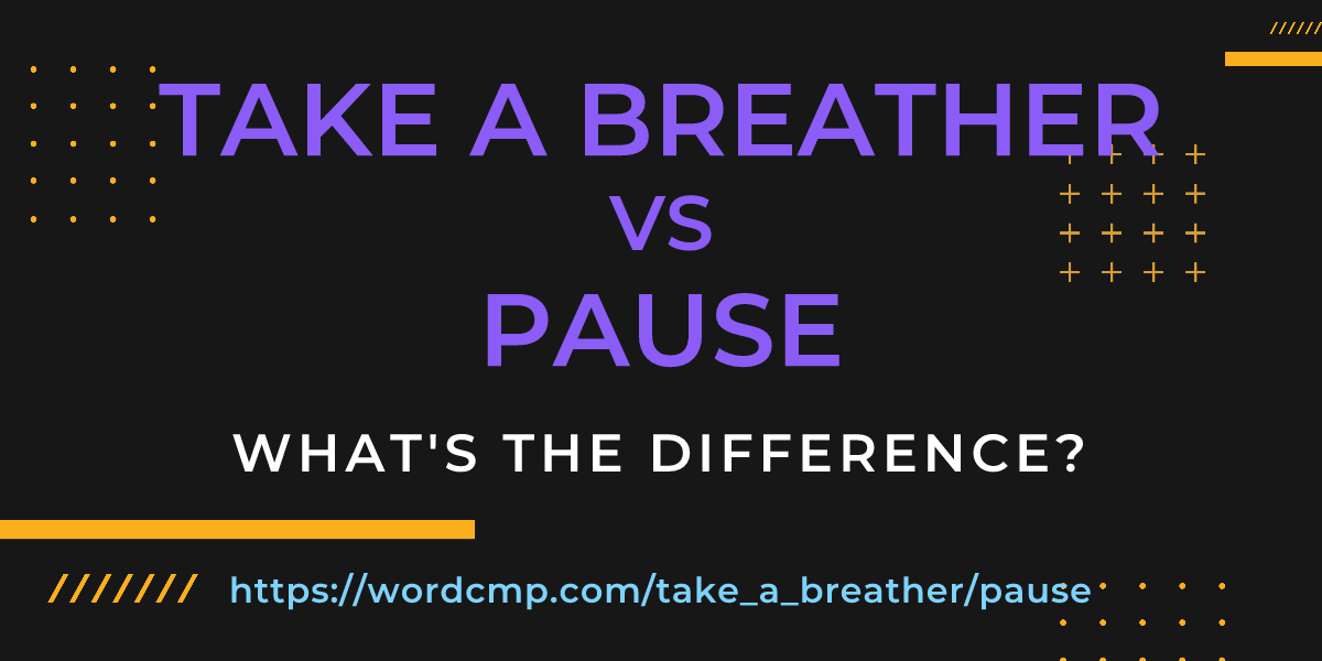 Difference between take a breather and pause