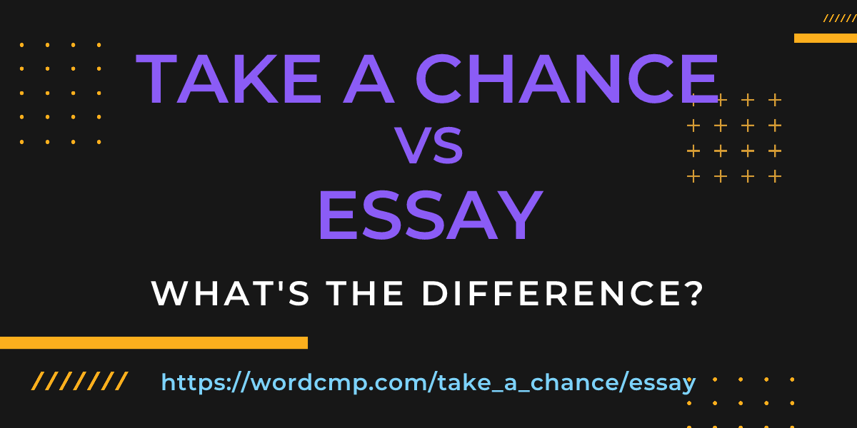 Difference between take a chance and essay