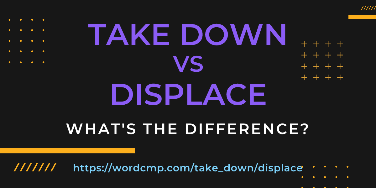 Difference between take down and displace