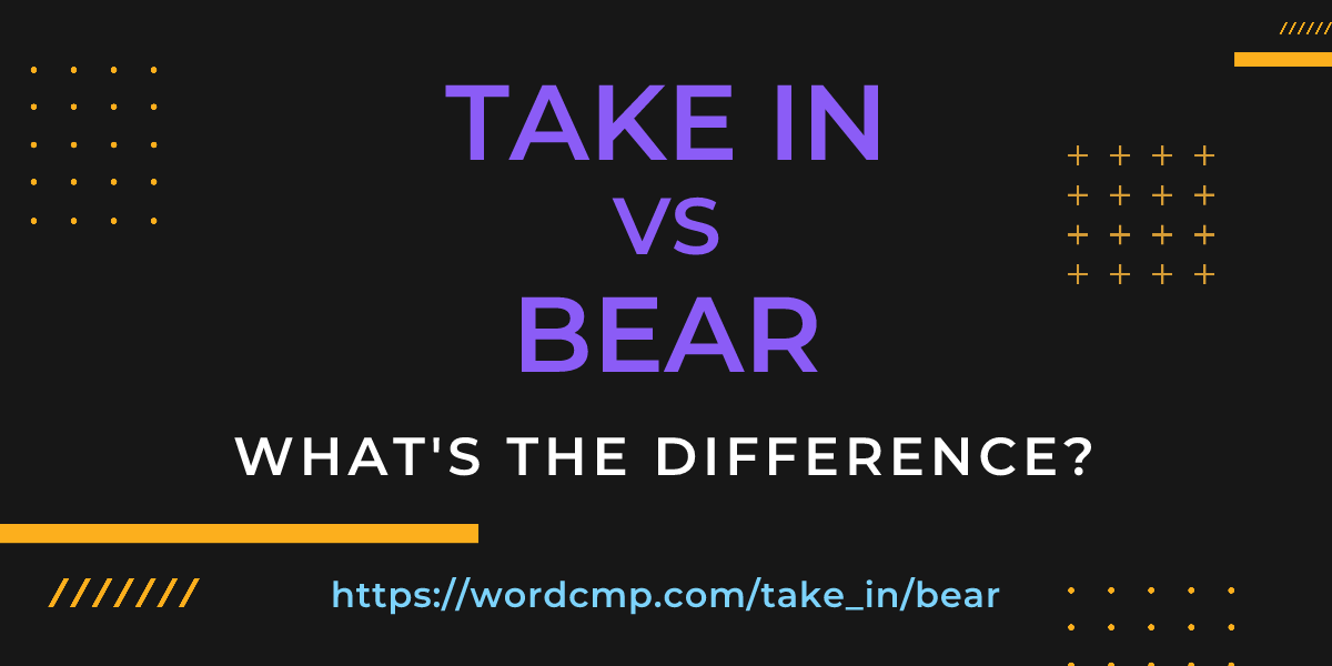 Difference between take in and bear