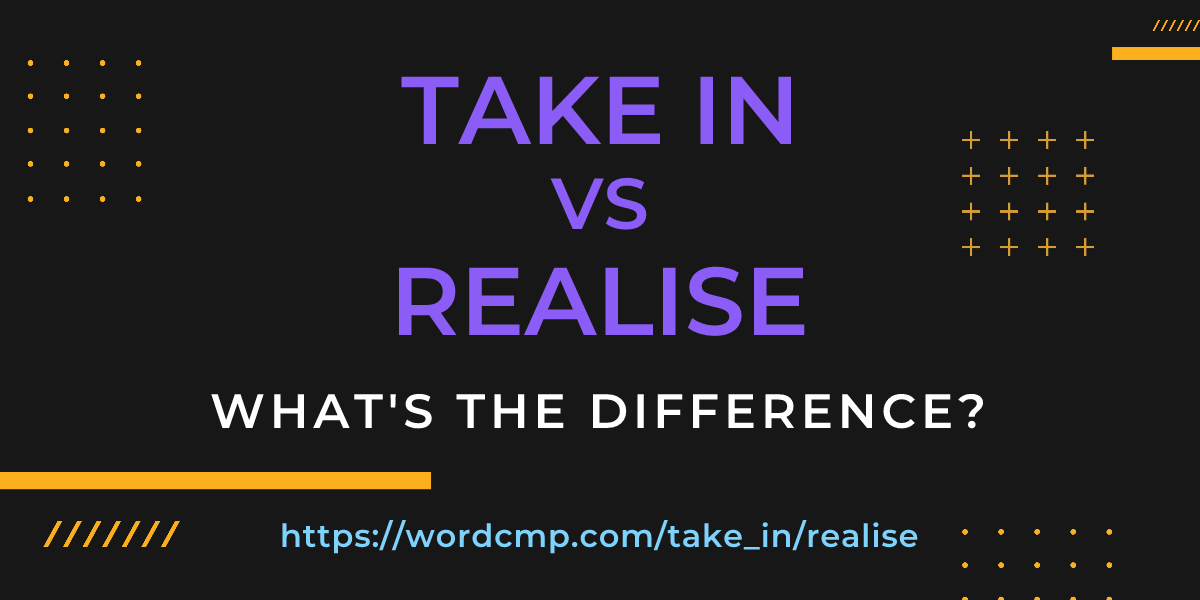Difference between take in and realise