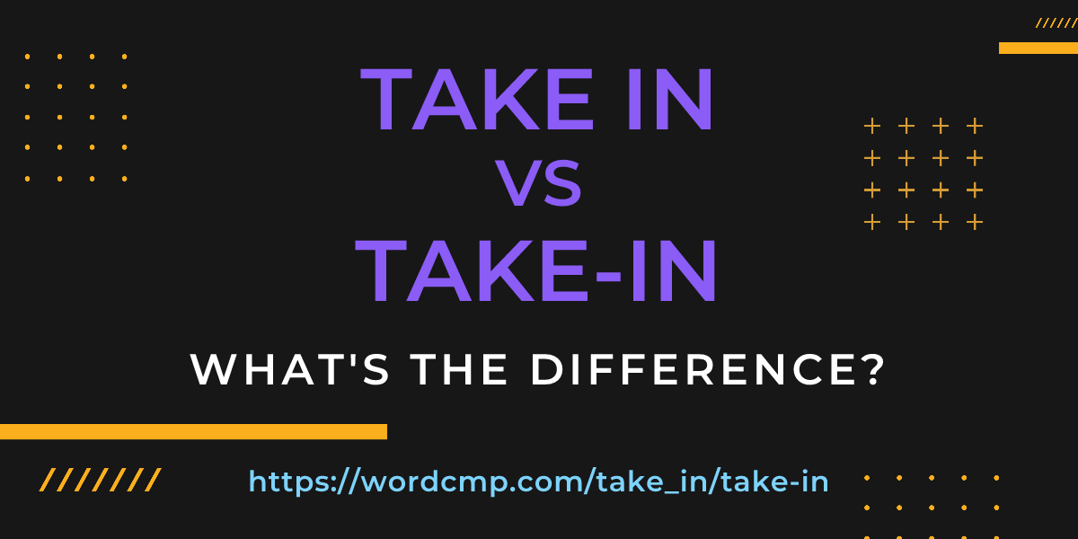 Difference between take in and take-in