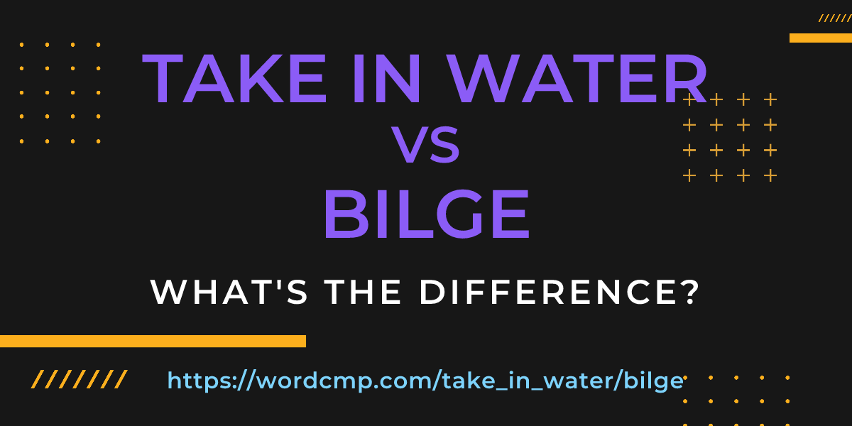 Difference between take in water and bilge