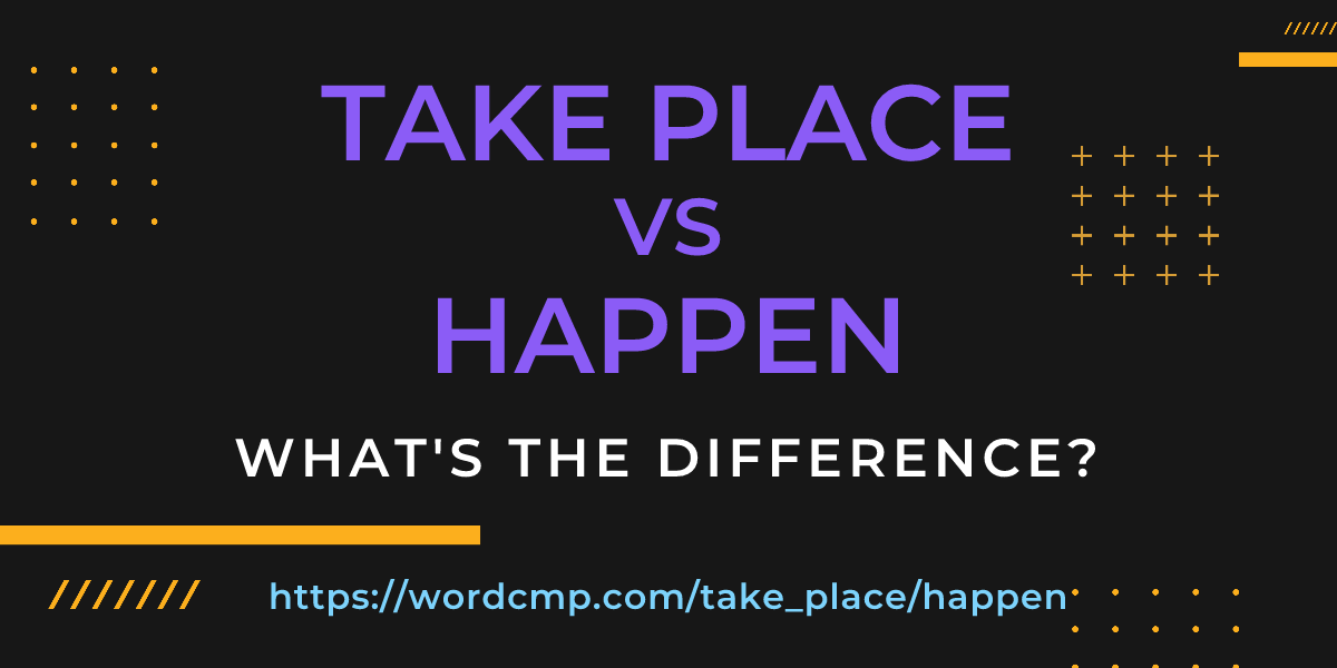 Difference between take place and happen