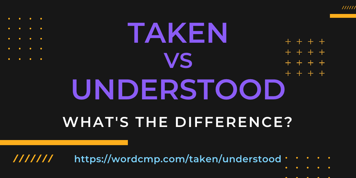 Difference between taken and understood